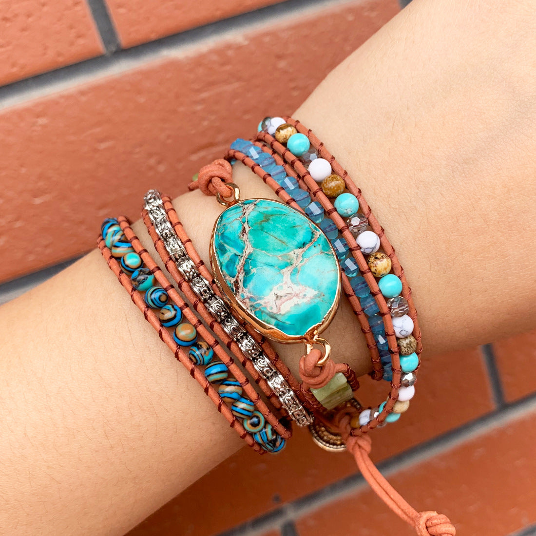 Imperial Stone Multilayer Braided Bracelet Jewelry