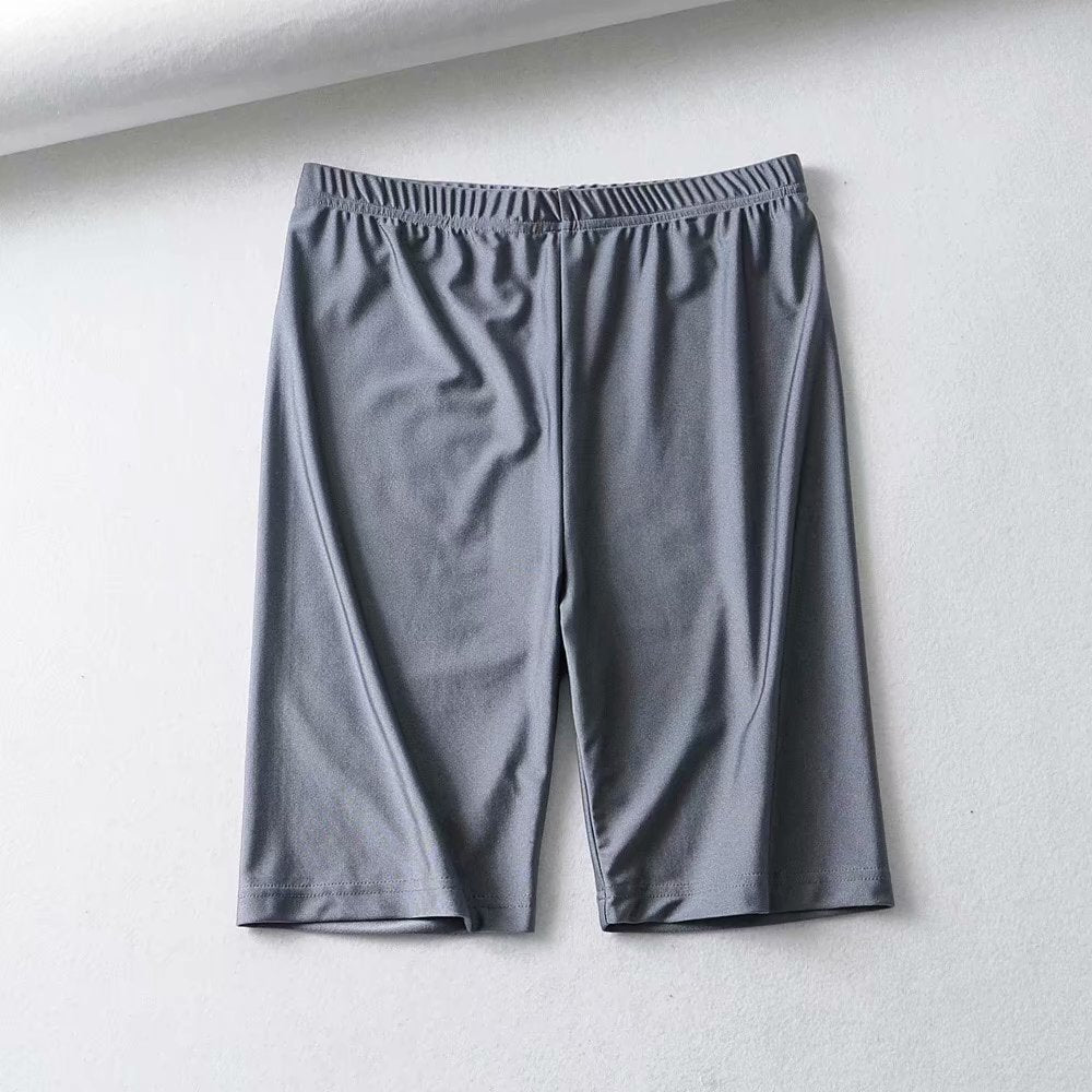short cotton black biker shorts
