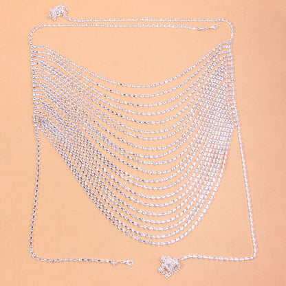 Three-piece Rhinestone Body Chain Suit Beach Party  Diamond Underwear Set